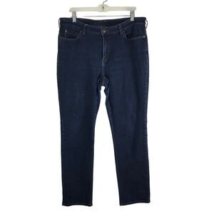 Duluth Trading Womens‎ Jeans Size 14 Dark Wash Stretch Comfort Mid Rise Straight
